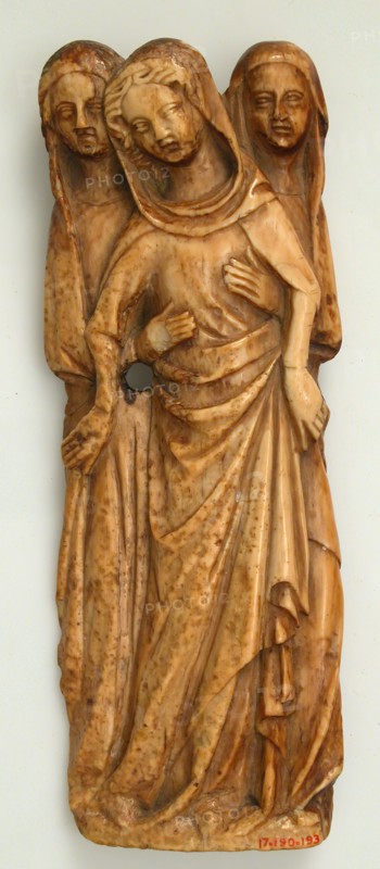 Virgin Supported by Two Holy Women, French, 14th century.