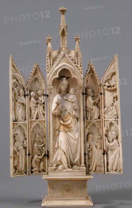 Tabernacle with Scenes from the Infancy of Christ, French, ca. 1340-50.