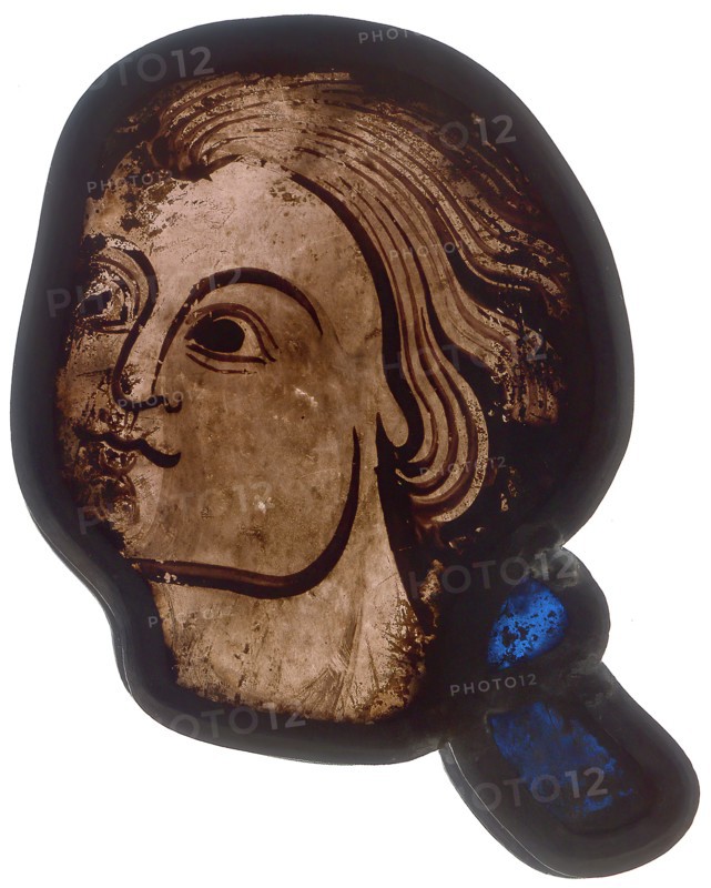 Glass Fragment, French, 1200-1215.