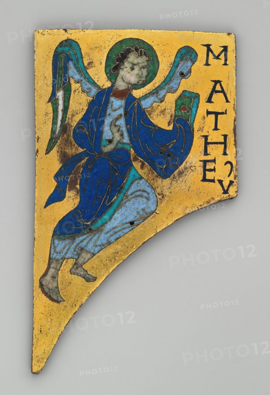 Plaque with the Symbol of the Evangelist Matthew, French, ca. 1100.