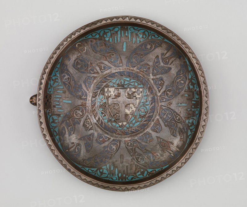 Gemellion (Hand Basin) with the Arms of the Latin Kingdom of Jerusalem, French, ca. 1250-75.