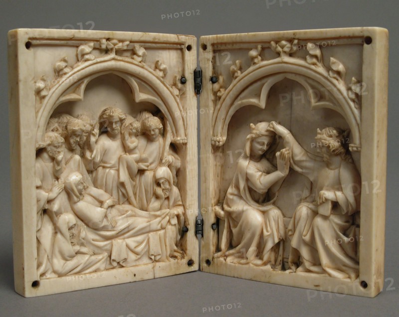 Diptych with the Death and Coronation of the Virgin, French, ca. 1330-50.
