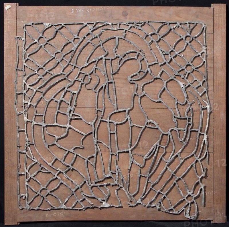 Leading for Stained Glass window with Flagellation (?) Scene, French, 13th century.