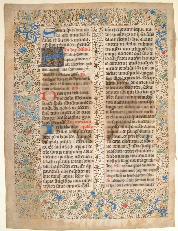 Manuscript Leaf from a Missal, French, mid-15th century.