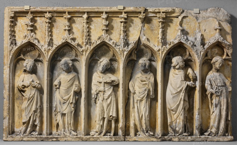 Six Apostles from Retable, French, late 14th century.