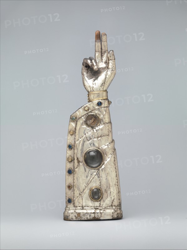 Arm Reliquary, French, 13th century, with 15th century additions.