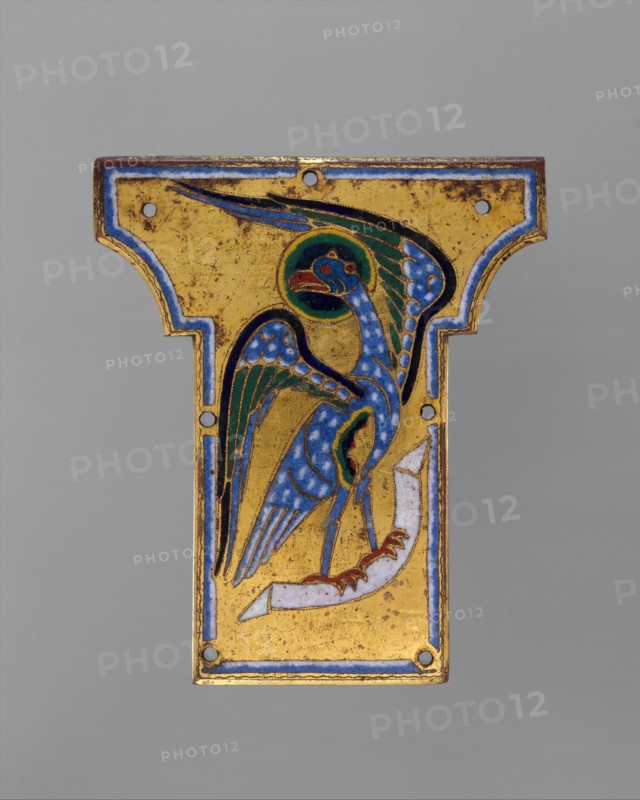 Plaque from a Cross with the Eagle of Saint John, French, ca. 1185-95.