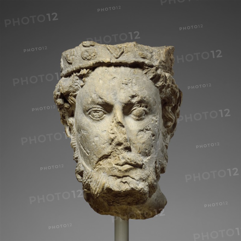 Head of a King, French, ca. 1180.