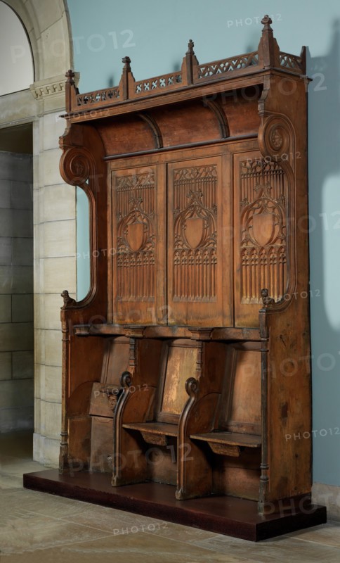 Triple Choir Stall with Canopy, French, 15th century.