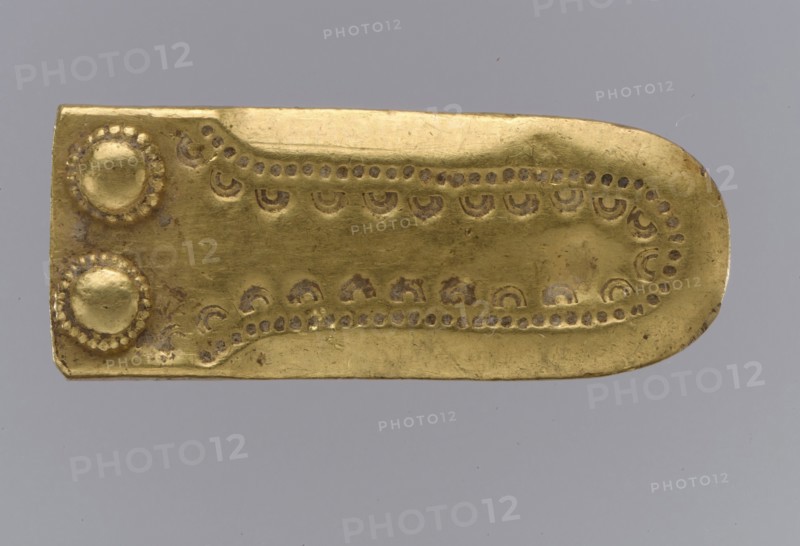 Gold Strap End from a Shoe Buckle, Langobardic, ca. 600.