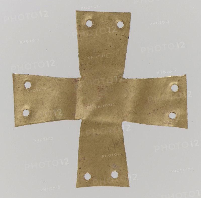 Gold Appliqué in the Form of a Cross, Langobardic, ca. 600.