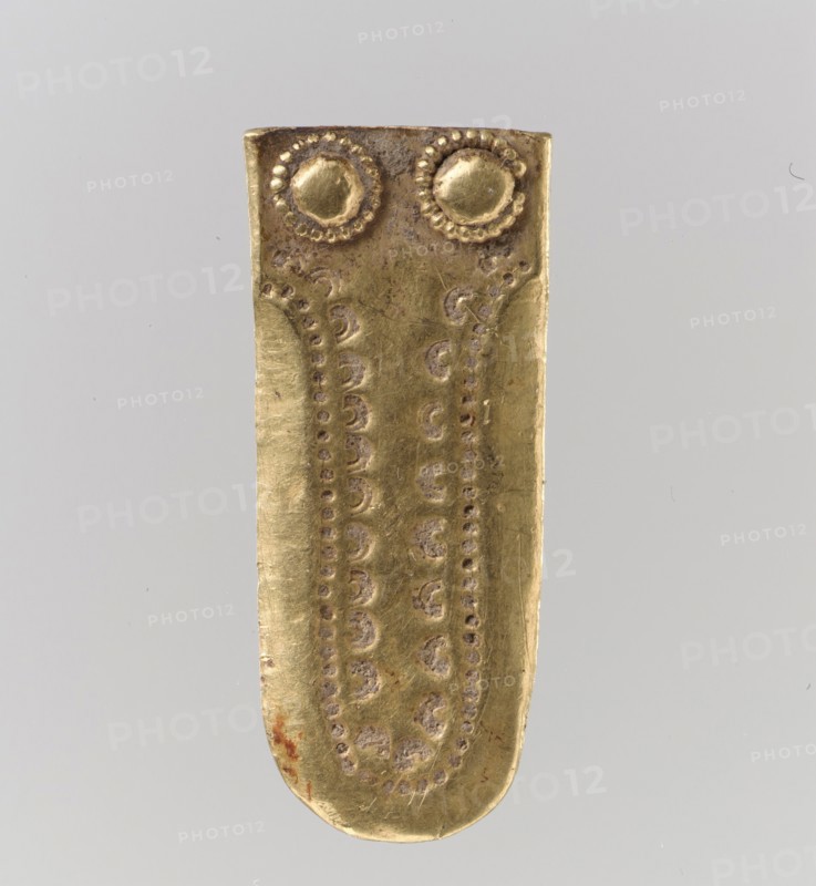 Gold Strap End, Langobardic, ca. 600.