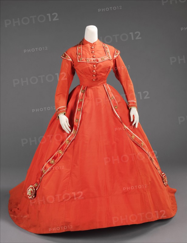Afternoon dress, American, ca. 1865.