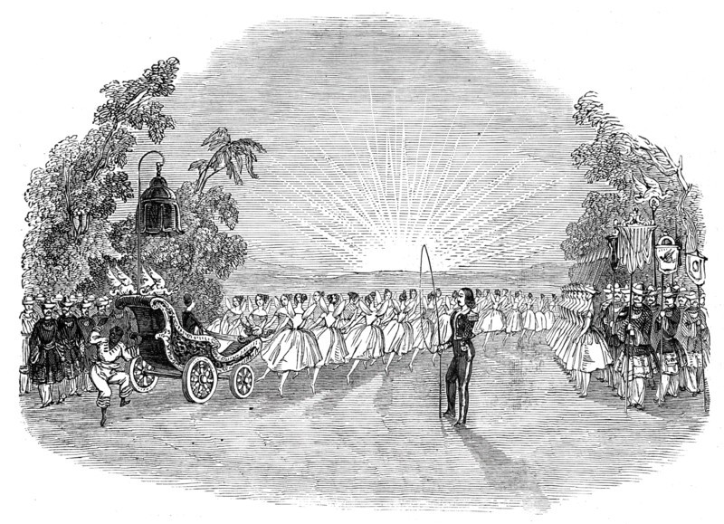 Scene from the Burlesque of "Aladdin; or the Wonderful Lamp", at the Lyceum, 1844. Creator: Unknown.