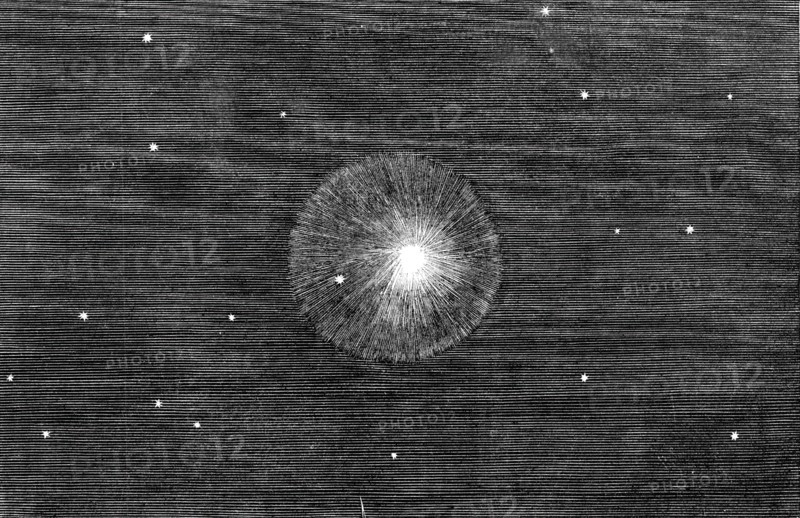 The New Comet, drawn at the Royal Observatory, Greenwich, 1844. Creator: Unknown.