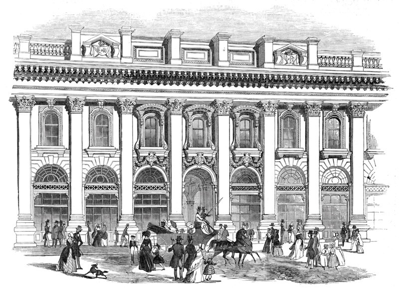 The new Royal Exchange - the south entrance, 1844. Creator: Unknown.