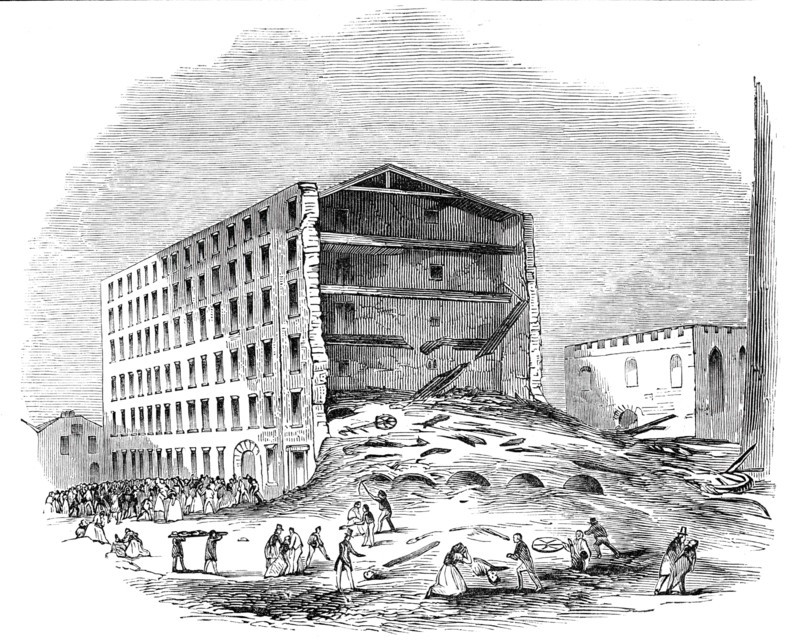 Ruins of the Lower-House Mill, near Oldham, 1844. Creator: Unknown.