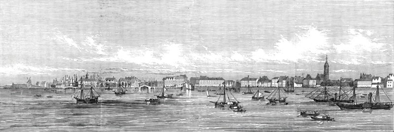 Panorama of the City of Antwerp, and its environs - arrival of Her Majesty, 1845. Creator: Unknown.