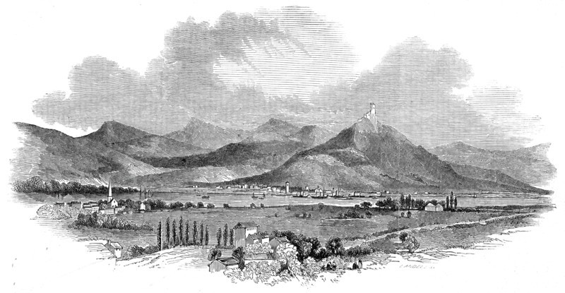 The Seven Mountains and Drachenfels, from Godenberg, 1845. Creator: Ebenezer Landells.