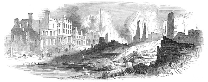 Broad-Street, New York, after the recent fire, 1845. Creator: Unknown.