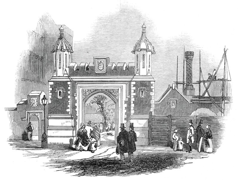 Entrance gateway, Lincoln's Inn Fields, 1845. Creator: Unknown.