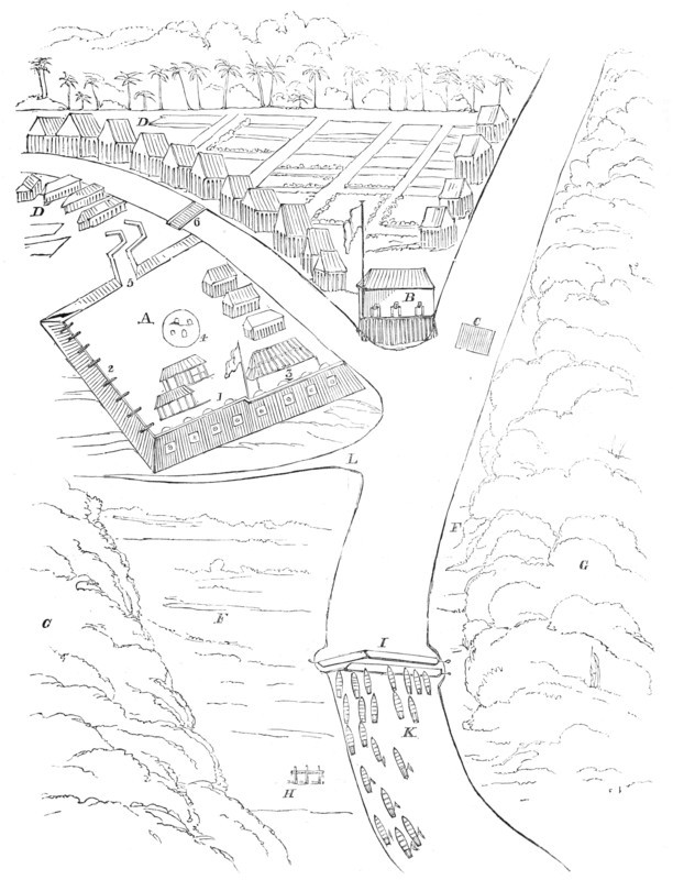 Plan of attack on the Borneo pirates, 1845. Creator: Unknown.