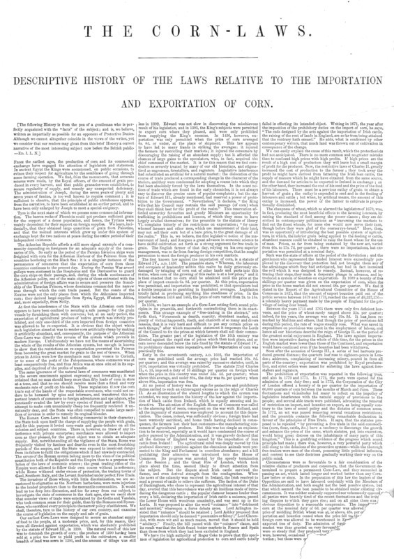 The Corn-Laws, 1845. Creator: Unknown.