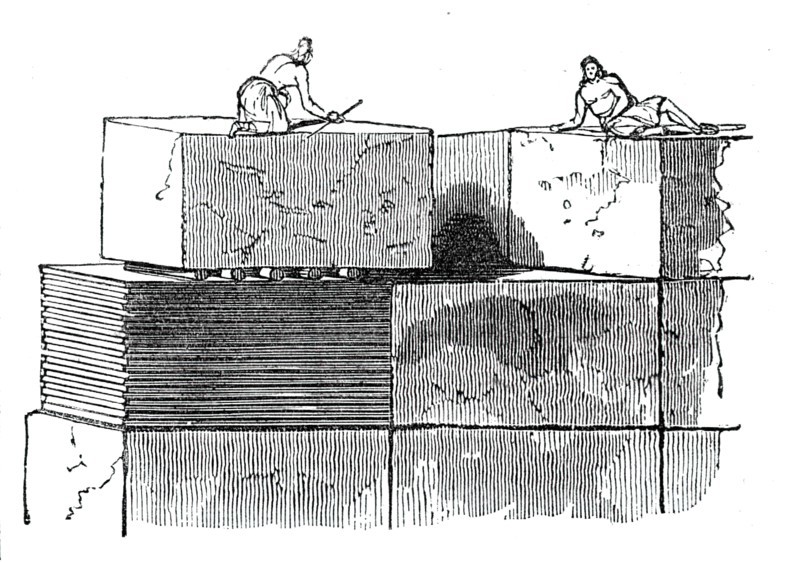Building the Pyramids, 1844. Creator: Unknown.