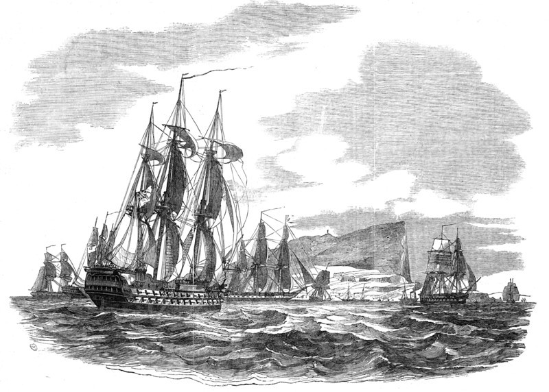 The British Fleet off Gibraltar, 1844. Creator: Unknown.