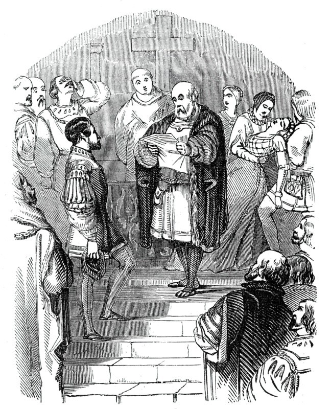 Don Sebastian's father receives news of his death, 1844.  Creator: Unknown.