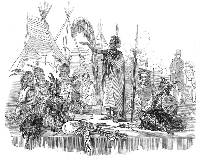 Encampment of Ioway Indians, Lord's Cricket Ground - the Welcome Speech, 1844. Creator: Unknown.