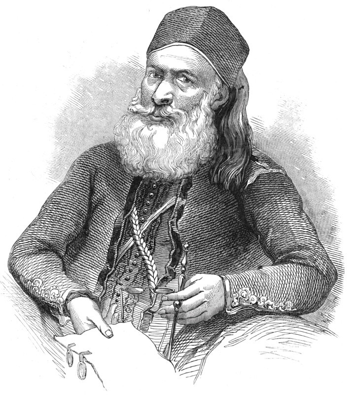 Portrait of the late Pacha of Egypt - from a recent drawing, 1844. Creator: Unknown.