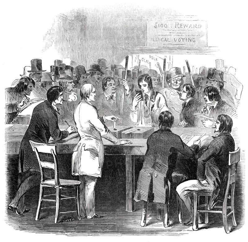 Balloting for president, 1844. Creator: Smyth.