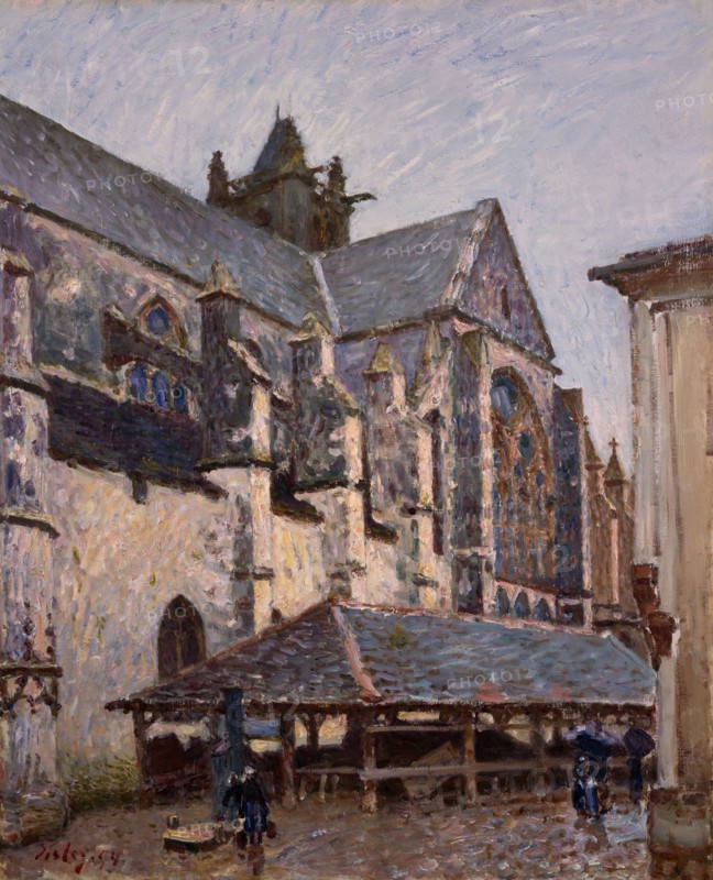 The Church at Moret in the Rain