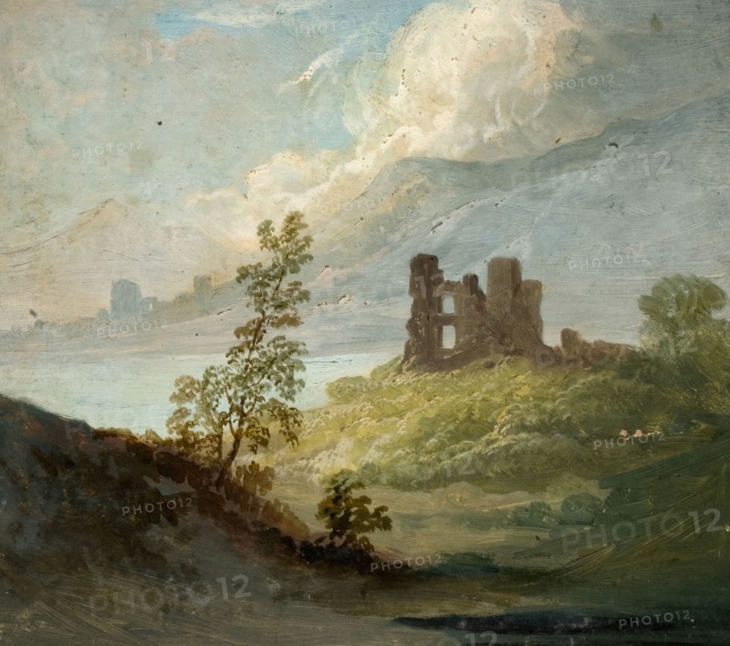 Stone Ruin on Hilltop [undated]. Creator: Lines Family.