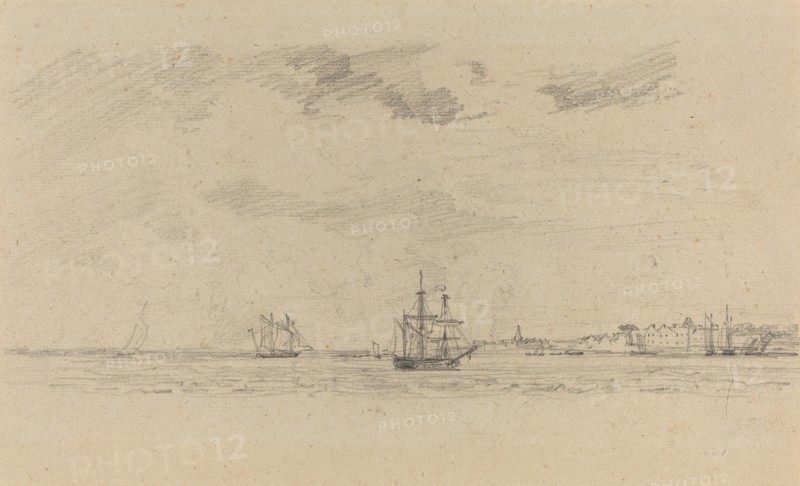 Coastal Landscape with Shipping