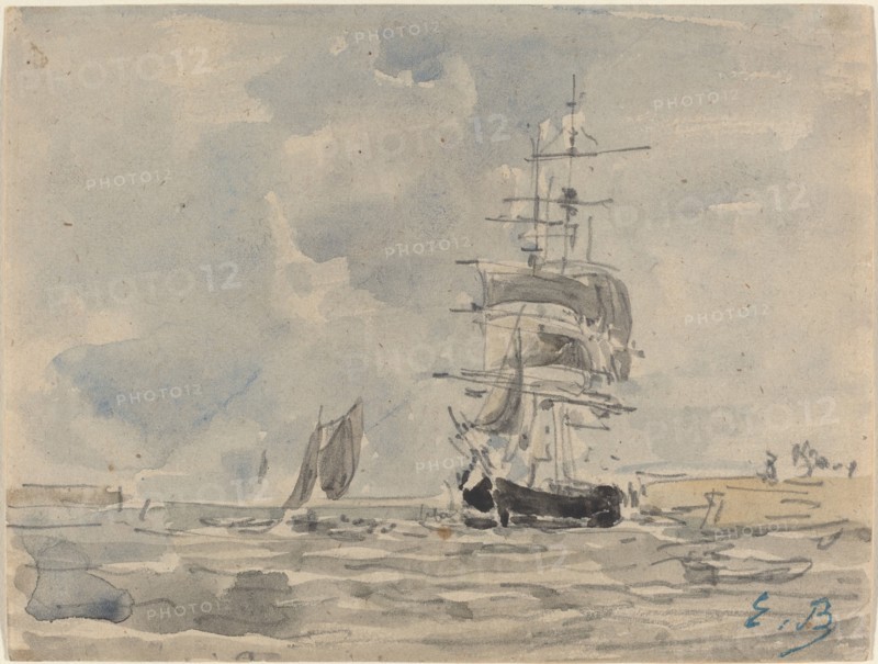 Seascape with Sailing Vessel