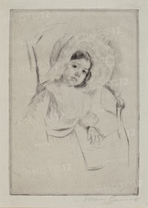 Margot in a Floppy Bonnet Leaning against a Chair