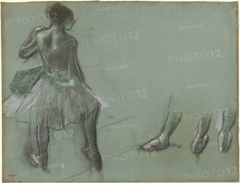Dancer Seen from Behind and Three Studies of Feet