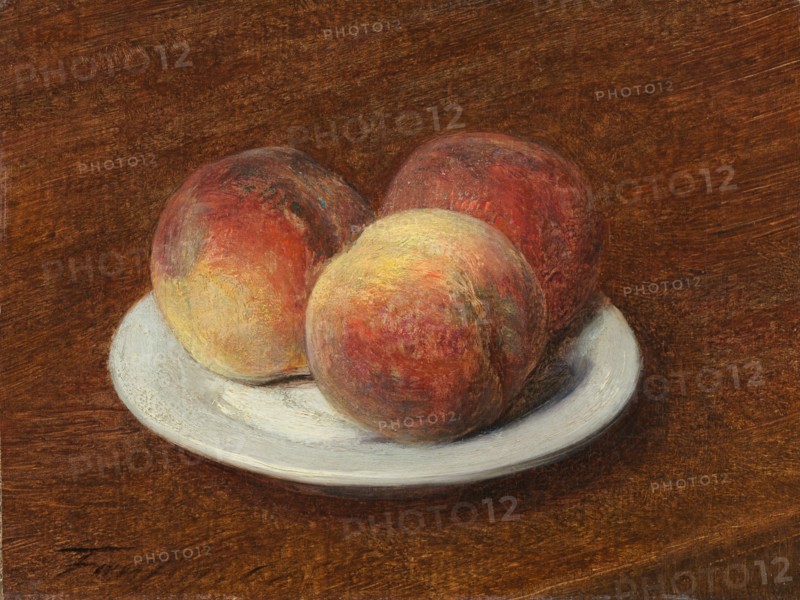 Three Peaches on a Plate