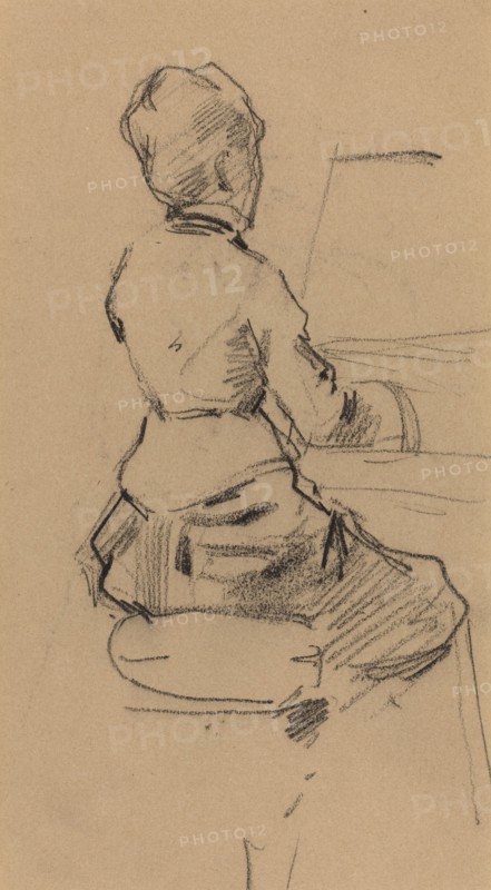 Young Woman Seated at a Piano [verso]