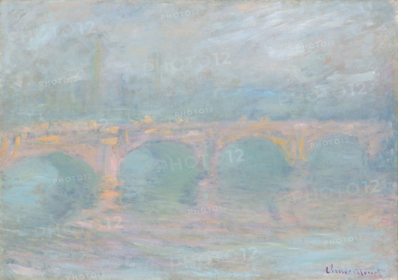 Monet, Pont de Waterloo, coucher de soleil
