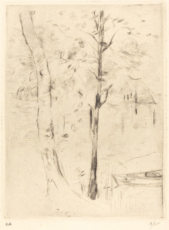 Lake with Rowboat
