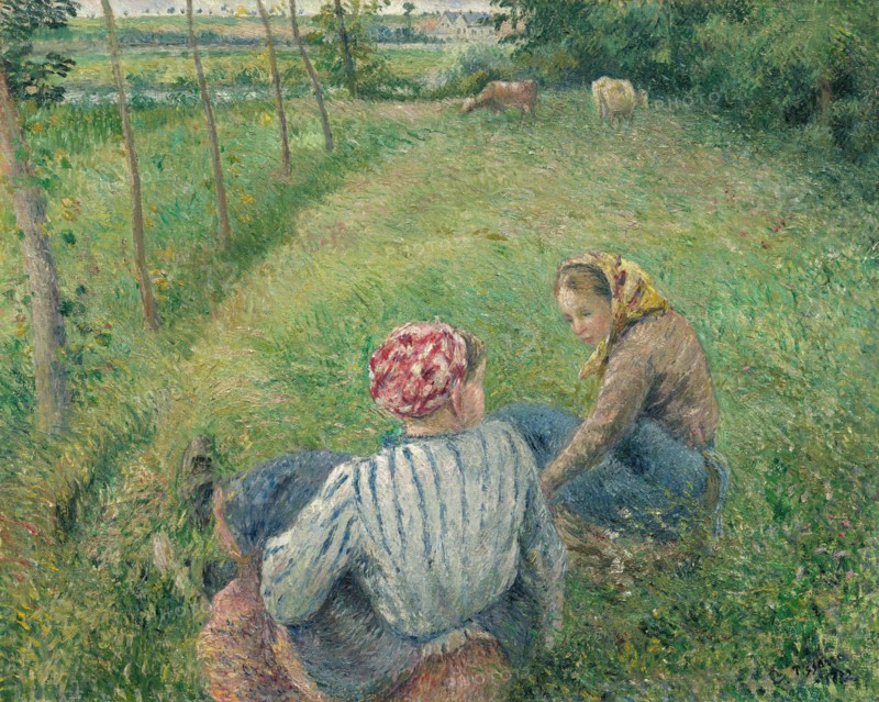 Young Peasant Girls Resting in the Fields near Pontoise