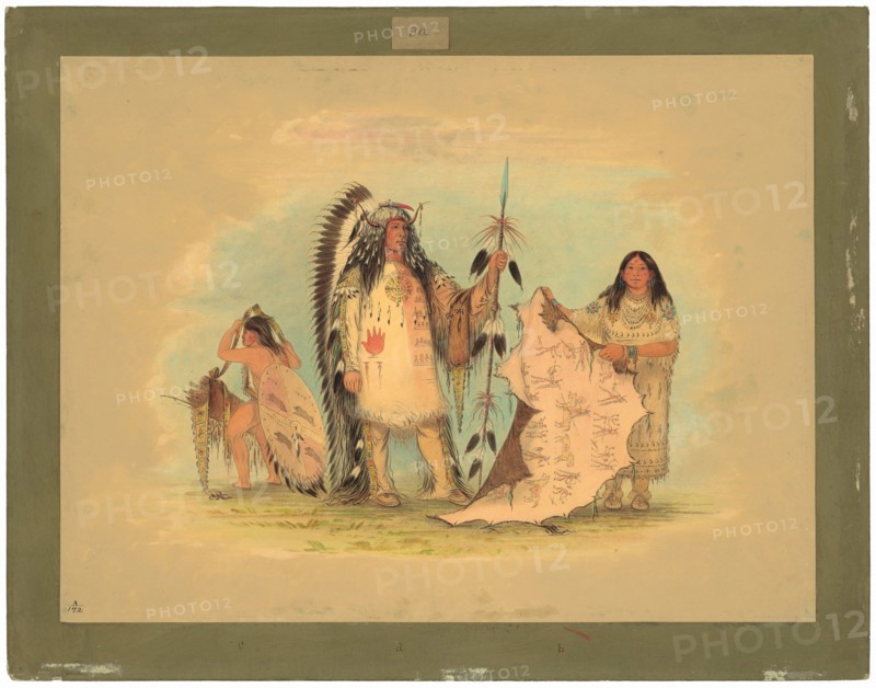Mandan War Chief with His Favorite Wife