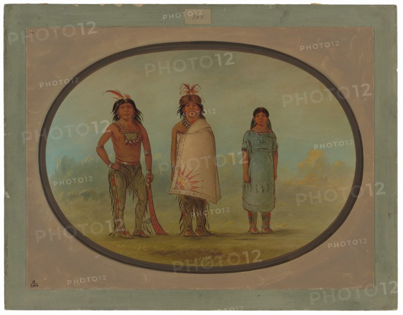 Two Chippewyan Warriors and a Woman