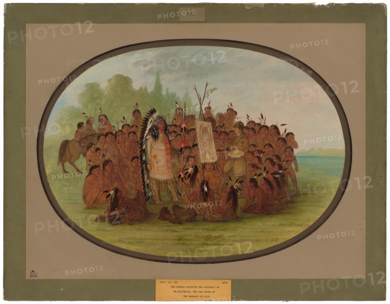 Catlin Painting the Portrait of Mah-to-toh-pa - Mandan