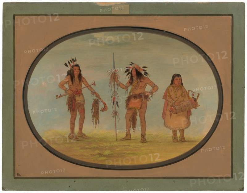 Two Ojibbeway Warriors and a Woman