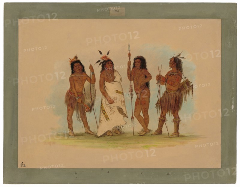 Apachee Chief and Three Warriors