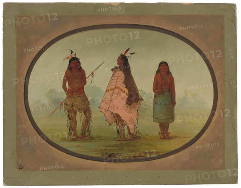 Two Apachee Warriors and a Woman